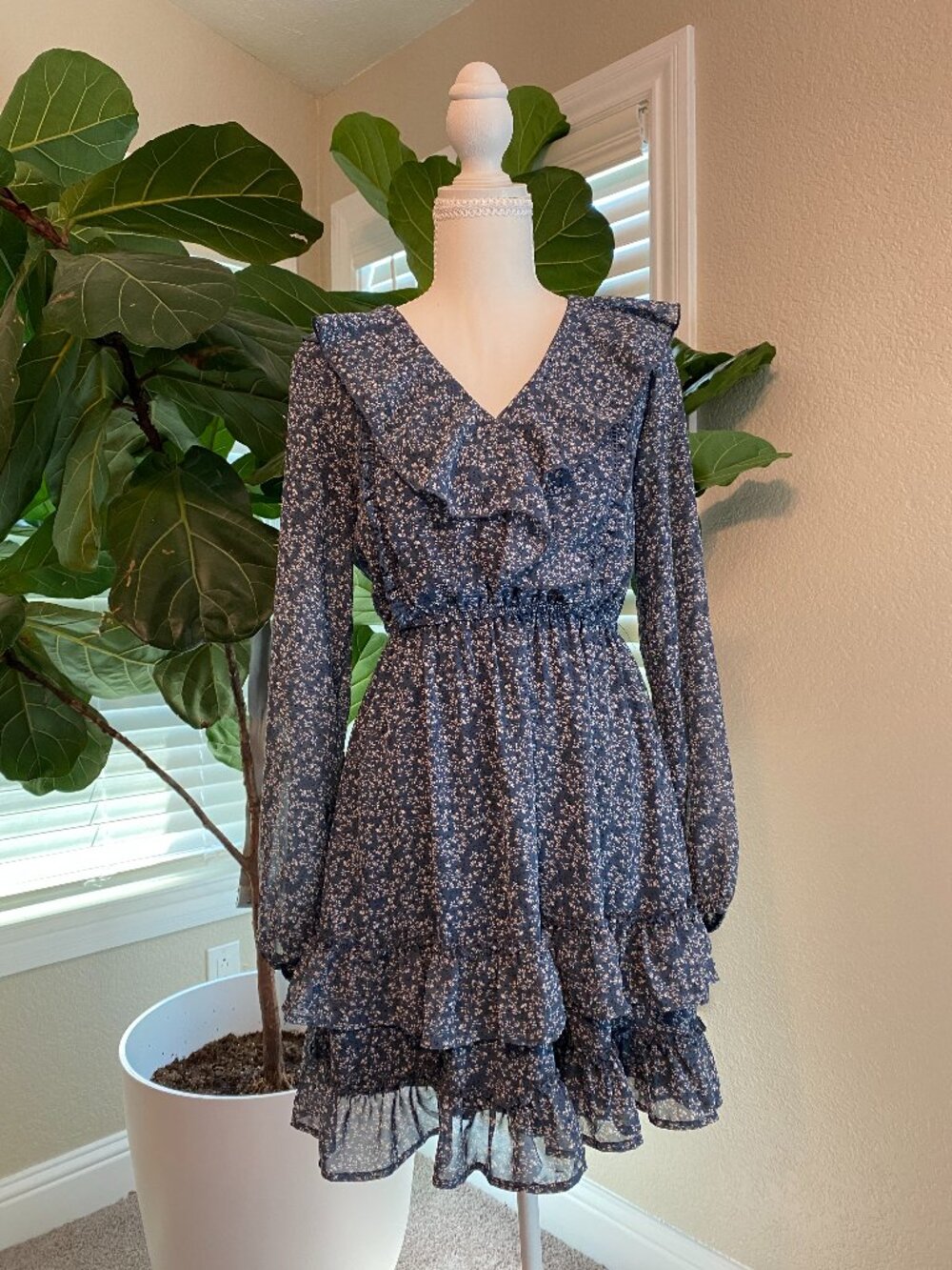 💕 Rare European Boutique Floral Mini Dress XS | Cottagecore Romantic Fairycore